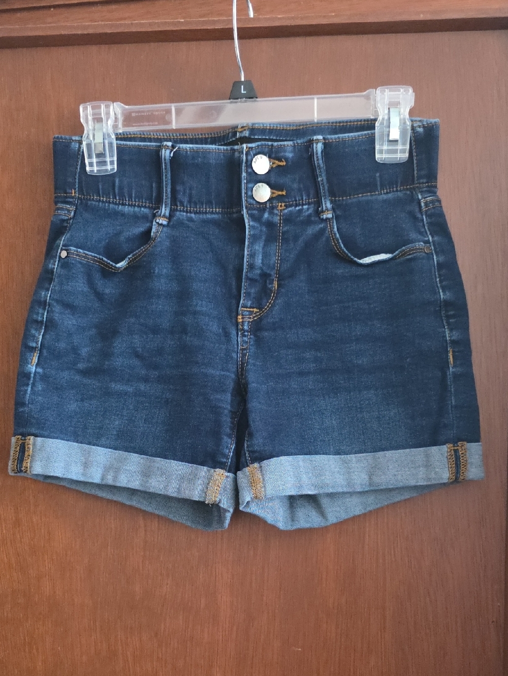 Apt. 9 Dark Blue High-Rise Rolled Hem Jean Shorts Sz 4